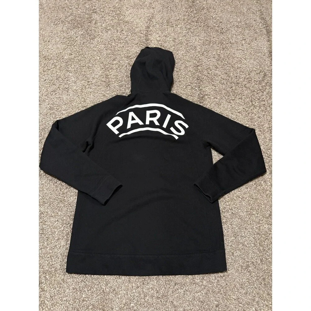 Jordan Brand PSG Paris Saint-Germain Arched Logo Full Zip Hoodie Black XL